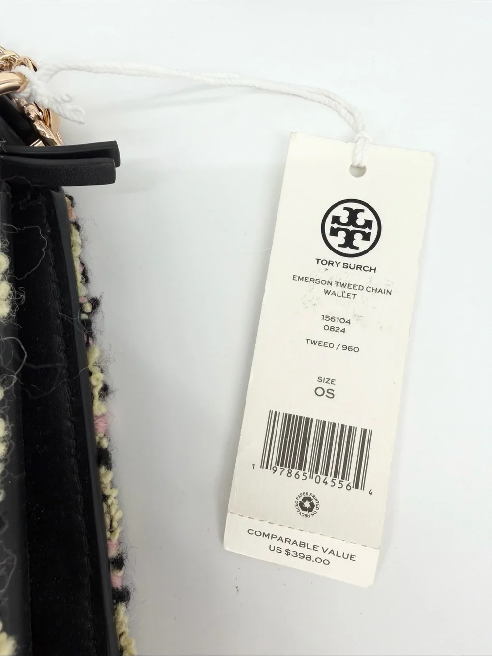 Tory Burch Emerson Tweed Chain Wallet